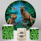 Kreis Dinosaurier Welt Hintergrund Bausatz Für Jungen Geburtstag